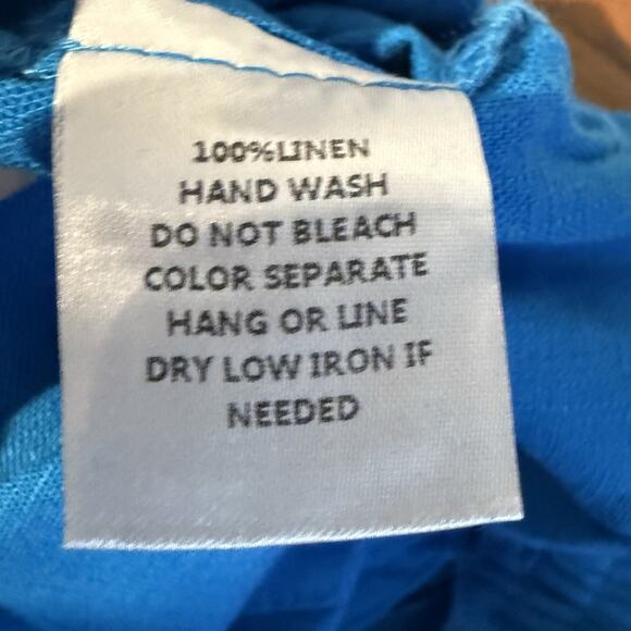 CY Fashion Shorts Women’s 1XL Blue Linen Drawstring Elastic Waist Casual Pockets - Picture 8 of 9